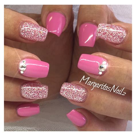 Make A Statement With Pink Acrylic Nails With Diamonds The Fshn