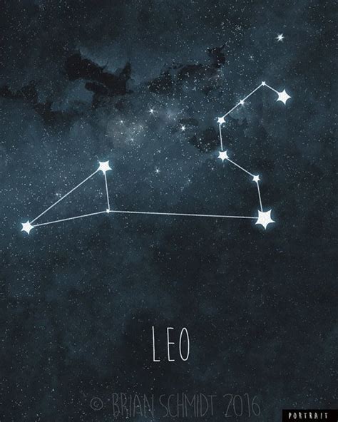 Leo Constellation Art Print Stars Room Decor Zodiac Wall Etsy