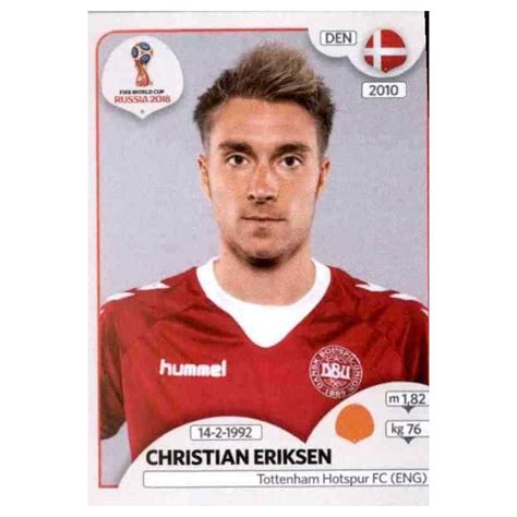 The inter star went down during the opening half of the group b match and required extensive medical attention on the pitch. Sticker Christian Eriksen from Denmark Panini World Cup Russia