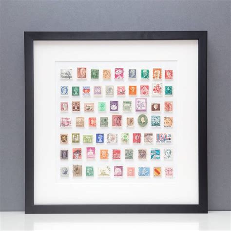 Framed Vintage Stamps Wall Art By Made By Nora Postage Stamps Crafts