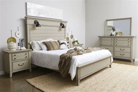 The stone wall and the large. Rustic Taupe 4 Piece Queen Bedroom Set - Sausalito | King ...