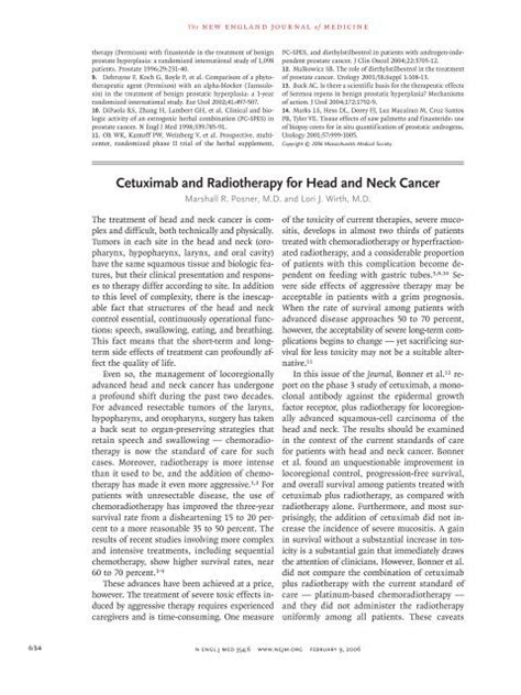 Cetuximab And Radiotherapy For Head And Neck Cancer