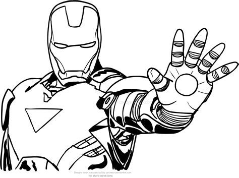 Dibujo De Iron Man Media Longitud Para Colorear