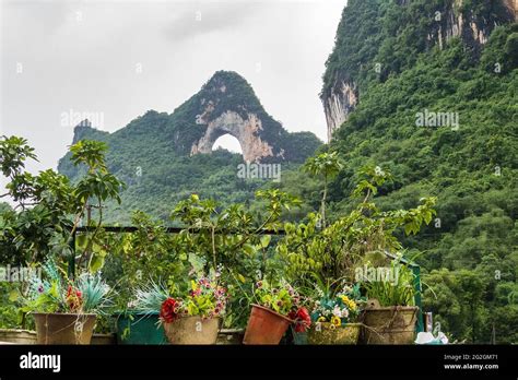 The Famous Arched Moon Hill In The Karst Landscape Of Yangshuo Guilin