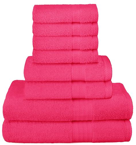 Glamburg Ultra Soft 8 Piece Towel Set 100 Pure Ringspun Cotton