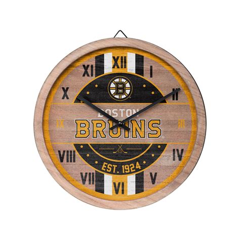 Boston Bruins Nhl Barrel Wall Clock
