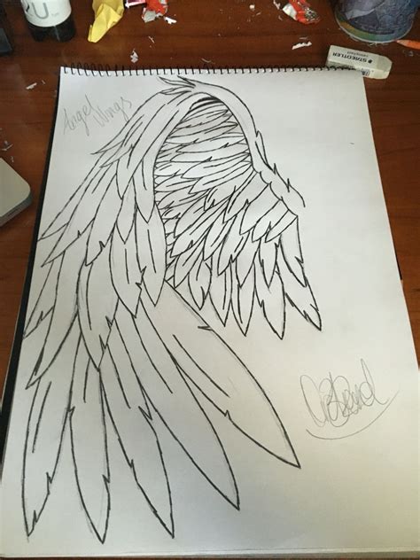 Quick Sketch Angel Wings Tattoos Not My Design Just Drawn Angel