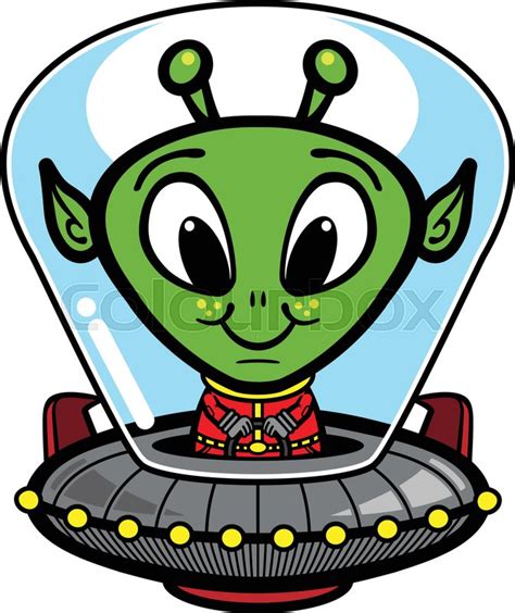Alien Ufo Cartoon Vector Illustration Stock Vector Colourbox
