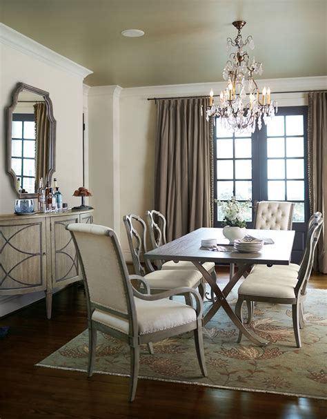 Bernhardt Marquesa 7 Piece Rectangular Dining Room Set In Gray Cashmere
