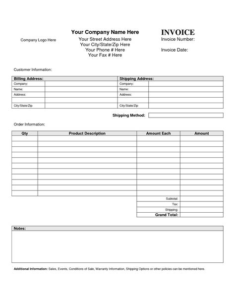 Invoice Template For Word Mac Nathjaen