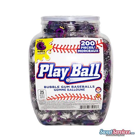 Bubble King Playball Baseball Gum 200 Count Bubble Gum