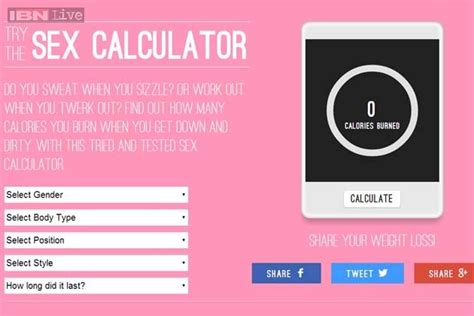 Is Sex Better Than Going To The Gym This Sex Calculator The Latest Weight Loss Tool