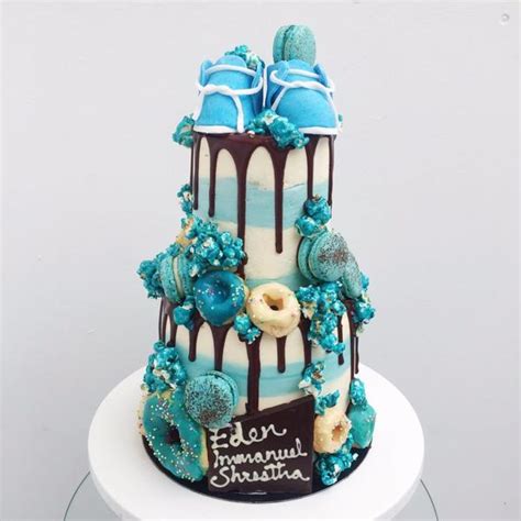 Collection by fun n formal designer cakes. Blue Baby Shower Cake | Anges de Sucre - Anges de Sucre
