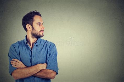 Young Man Looking At His Side Stock Image Image Of Looking Space