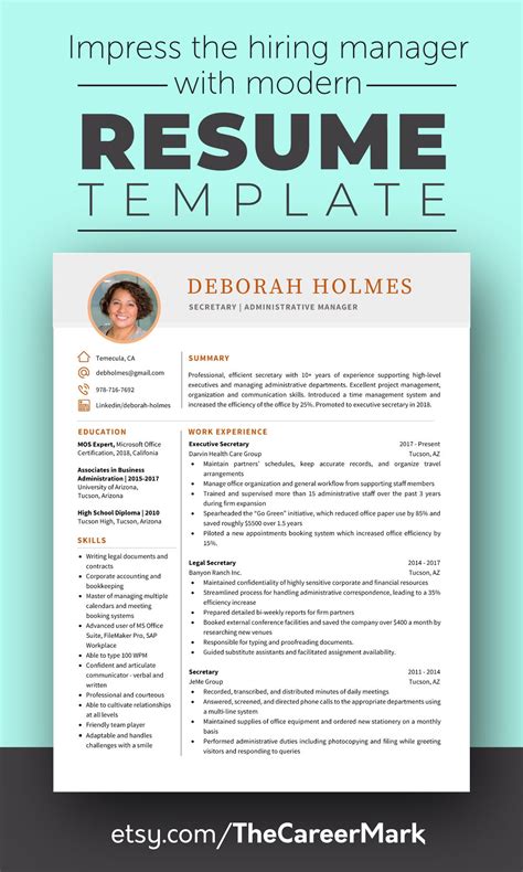 Impressive Modern Resume Templates Resume Writing Tips Cover Letter For Resume Resume