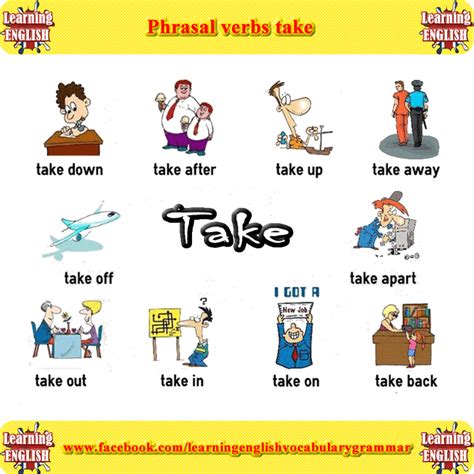 Phrasal Verbs Take Learn English Learn English Vocabulary English