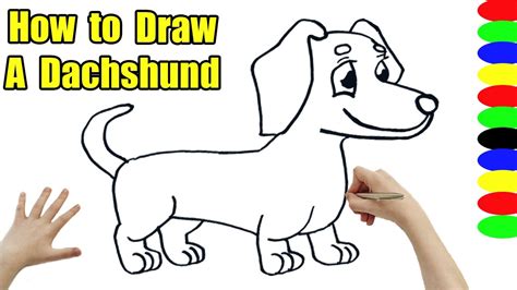 How To Draw A Dachshund Dog Easy Dog Drawing Step By Step Youtube