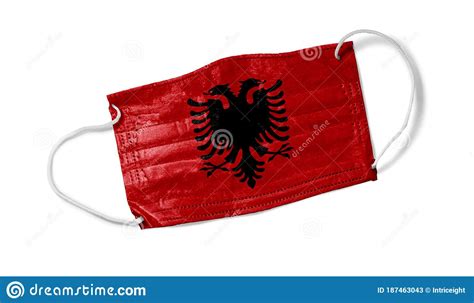 Face Mask With Albania Flag Stock Image Image Of Global Albania