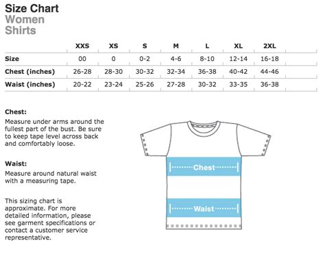 Us Womens Shirt Size Chart