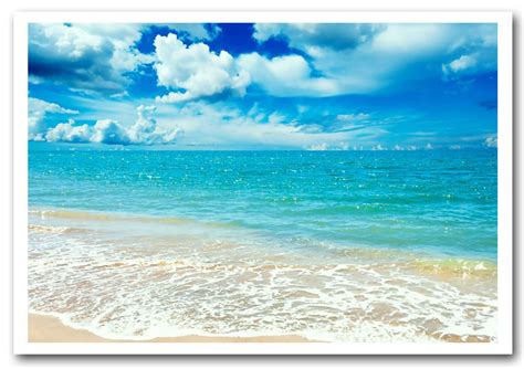 4.5 out of 5 stars. Stunning Turquoise Ocean Beach Framed Art Giclee Art Print