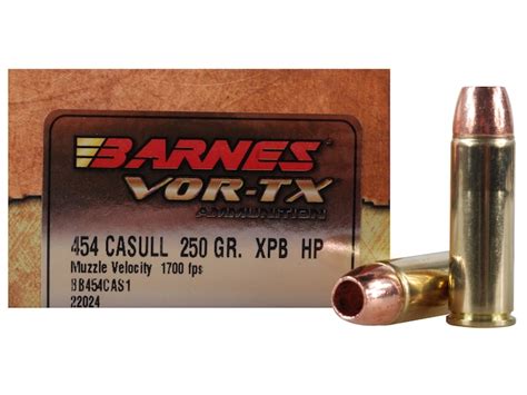 Barnes Vor Tx Ammunition 454 Casull 250 Grain Xpb Hollow Point Lead
