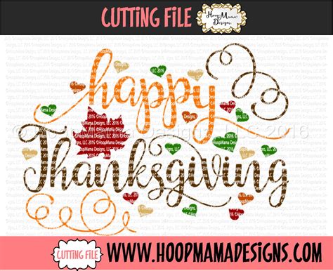 Happy Thanksgiving Embroidery And Cutting Options Hoopmama