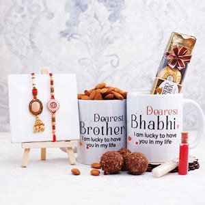 Send Enchanting Bhaiya Bhabhi Rakhi With Kaju Katli Gift Pack Online
