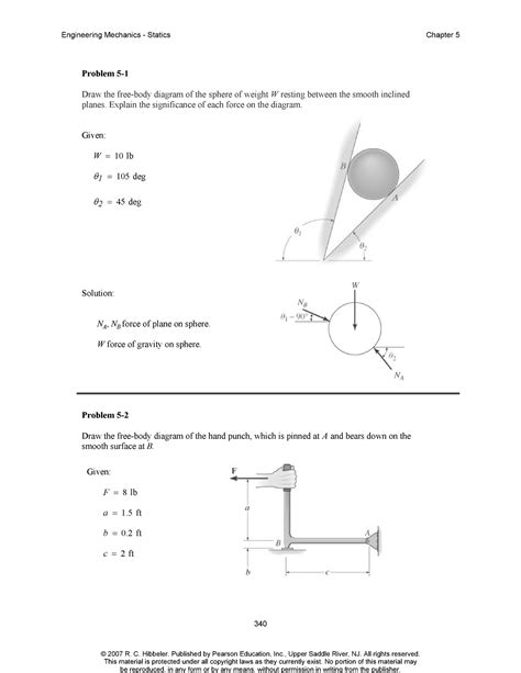 Hibbeler Statics 11th Edition Solutions Manual Chapter 5 Problem 5