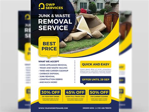Junk Removal Services Flyer Template By Owpictures On Dribbble