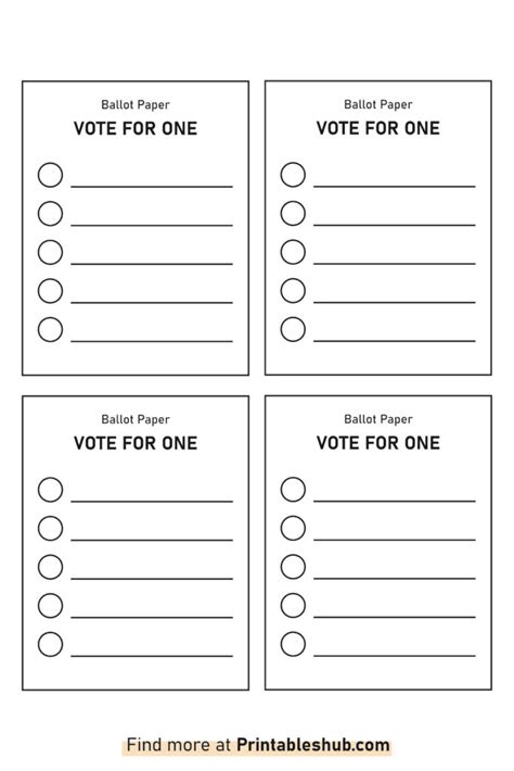 free printable blank voting ballot paper template [pdf included] printables hub