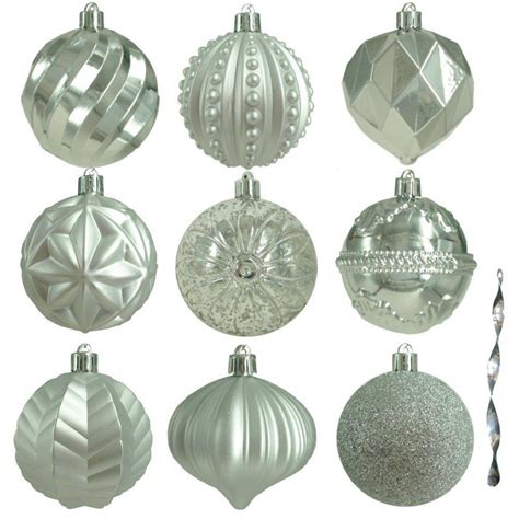 Home Accents Holiday 80 Mm Assortment Ornament In Silver 75 Count