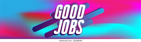 Good Jobs Label Banner Colorful Background Stock Vector Royalty Free