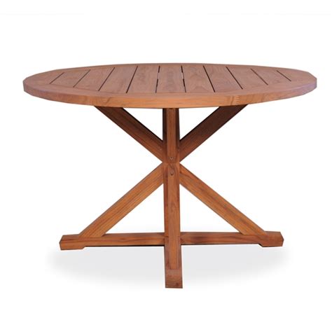 Lloyd Flanders 48 Round Pedestal Base Teak Dining Table 286148