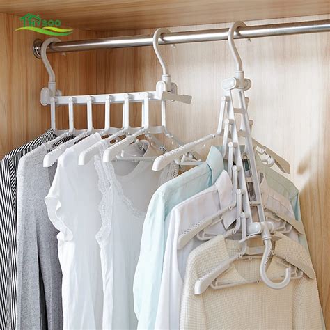 buy multi layer hangers wardrobe space folding hangers home non slip clothes