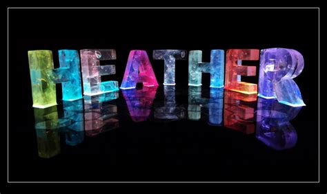 The Name Heather In 3d Coloured Lights Christian Name Heather First Name Heather Personalised