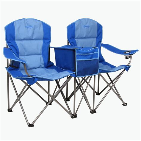 Kamp Rite Outdoor Camping Beach Patio Double Folding Lawn Chair W Cooler Blue