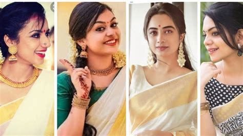 Simple Hairstyles For Kasavu Saree Onam Special💞 Kerala Kasavu Saree Hairstyles Simple Saree