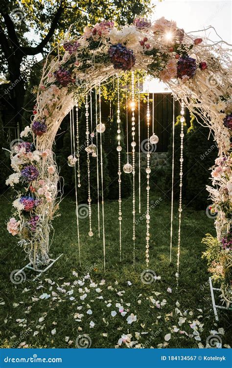 Wedding Arch Decorated With Flowers Stock Image Image Of Flower