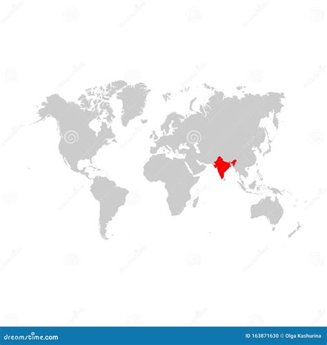 India En El Mapa Mundial Stock De Ilustración Ilustración De