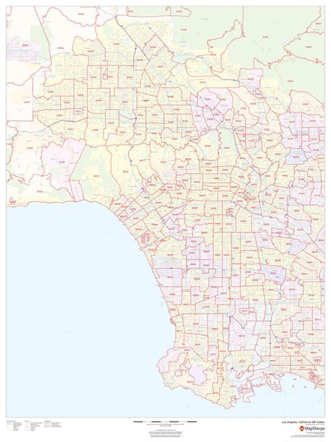 Los Angeles Zip Code Map American Map Store