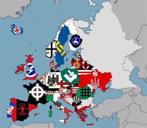 Map Of Fascist Flags Across Europe 1984×1736 Rvexillology
