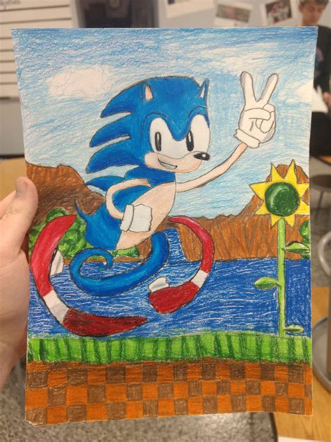 Sonic I Drew In My School Art Class Sonicthehedgehog