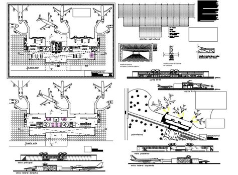 International Airport Project Drawing For Autocad File Cadbull