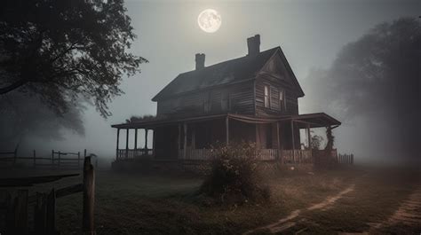 Premium Ai Image An Abandoned Haunted House In The Woods Halloween