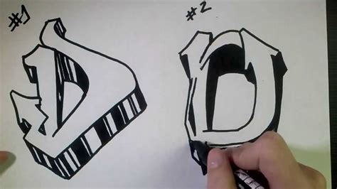 How To Draw Graffiti Letter D On Paper Youtube