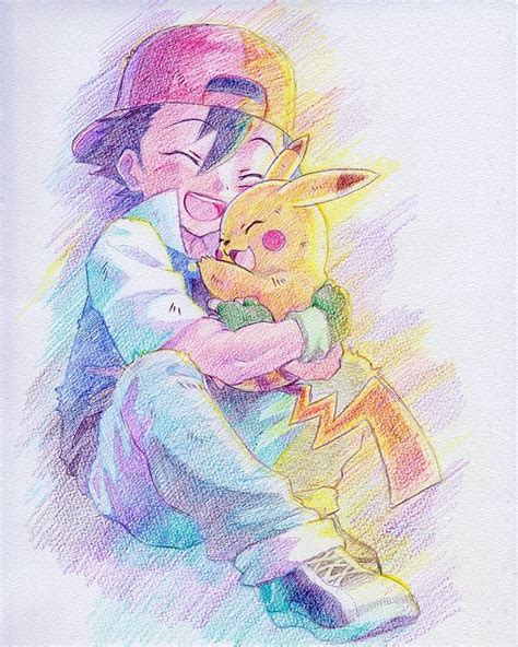 Pokemon Fan Art Featuring Ash And Pikachu 😍 Im In Love Pikachu Drawing Pikachu Art