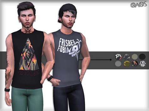 Oranostrs Sleeveless T Shirt With Dropped Armhole Sims 4 Male