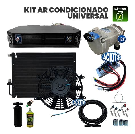 Kit Ar Condicionado Elétrico Carros Caminhões Maquinas 12v ACKITS
