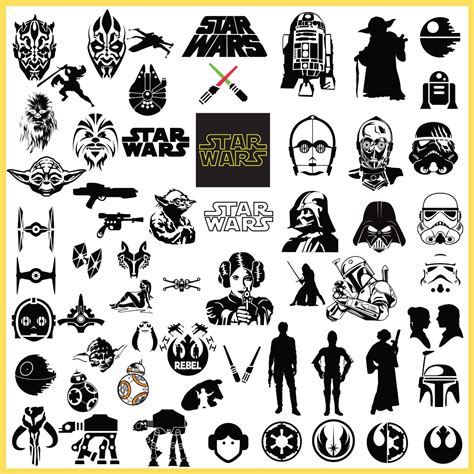 Star Wars SVG Star Wars Clipart Star Wars Silhouette Star | Etsy Star