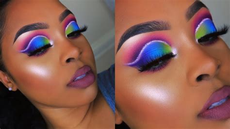Colorful Glitter Cut Crease Makeup Tutorial Youtube